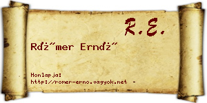Römer Ernő névjegykártya